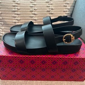 Brand new black Tory Burch sandals size 9